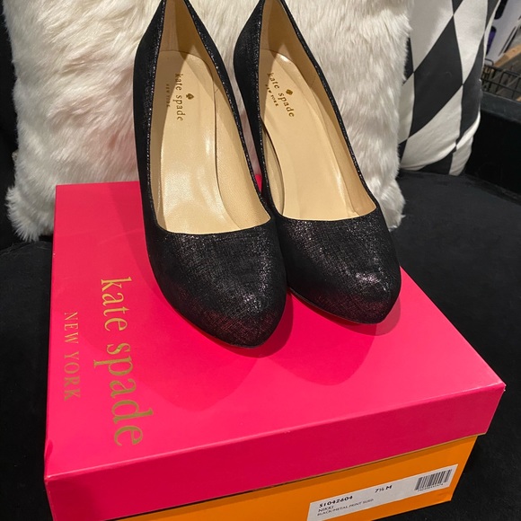 Kate Spade Nikki Platform Print Suede Heels - Picture 3 of 7